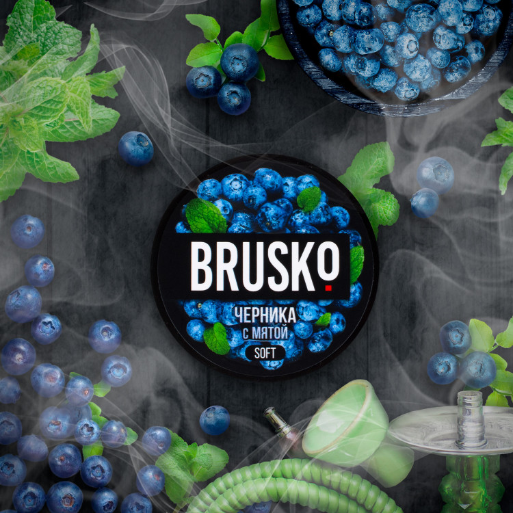 Бестабачная смесь BRUSKO Medium - Черника с мятой 50 гр