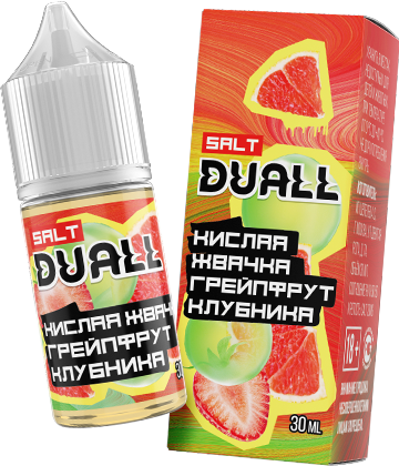 Жидкость DUALL Hard Salt Ultra - Кислая Жвачка Грейпфрут Клубника 30 мл (20 Ultra)